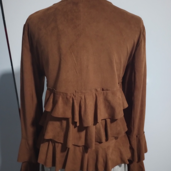 INC Brown Faux Suede Jacket - Picture 9 of 9